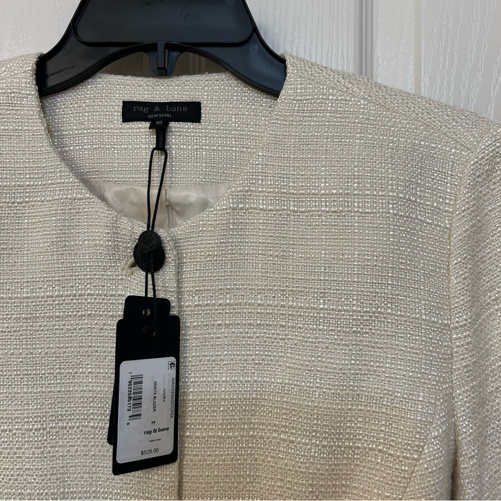 rag & bone Amaya Crop Jacket in Ivory Size 10 - Picture 6 of 9
